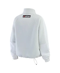 Wear by Erin Andrews Women's Gray/White Carolina Hurricanes Polar Fleece Quarter-Zip Jacket