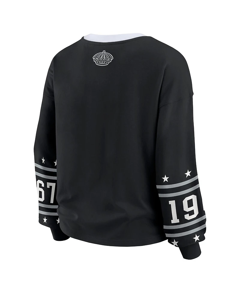 Wear by Erin Andrews Women's Black Los Angeles Kings Long-Sleeve Sport T-Shirt