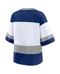 Wear by Erin Andrews Women's Blue/White Tampa Bay Lightning Football T-Shirt