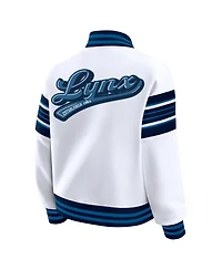 Wear by Erin Andrews Women's White/Navy Minnesota Lynx Full-Snap Fleece Sweatshirt Jacket