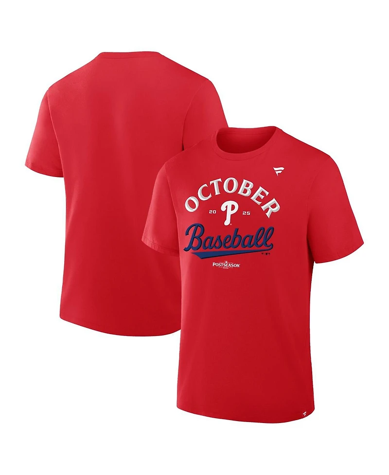Fanatics Men's Red Philadelphia Phillies 2025 Mlb Postseason Locker Room T-Shirt
