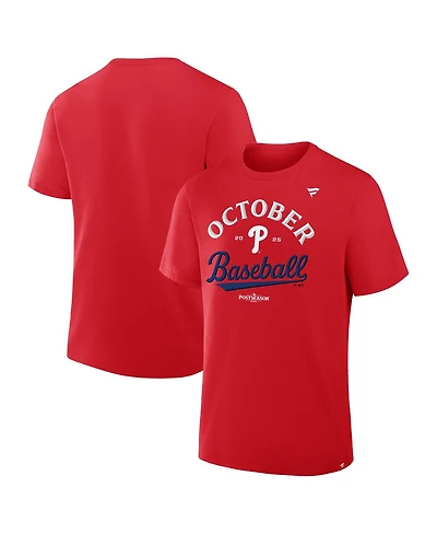 Fanatics Men's Red Philadelphia Phillies 2025 Mlb Postseason Locker Room T-Shirt