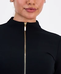 I.n.c. International Concepts Petite Mock-Neck Zip-Front Top, Macy's Exclusive