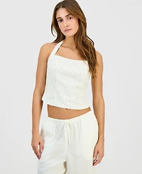 Hippie Rose Juniors' Linen Halter Top