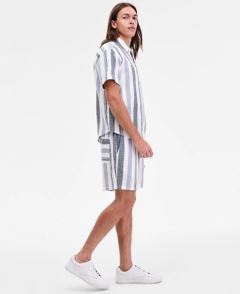 Sun + Stone Men's Eilish Regular-Fit 6" Striped Shorts, Macy's Exclusive