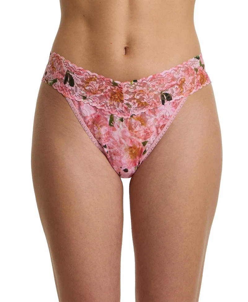 Hanky Panky Women's Printed Signature Lace Original Rise Thong Underwear