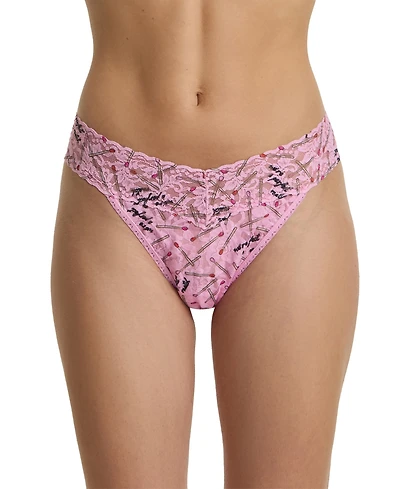 Hanky Panky Women's Printed Signature Lace Original Rise Thong Underwear