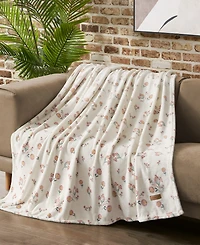 Lucky Brand Daisy Floral Cozy Plush Throw, 50" x 70"