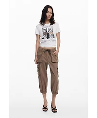 Desigual Women's T-shirt with cat rhinestones