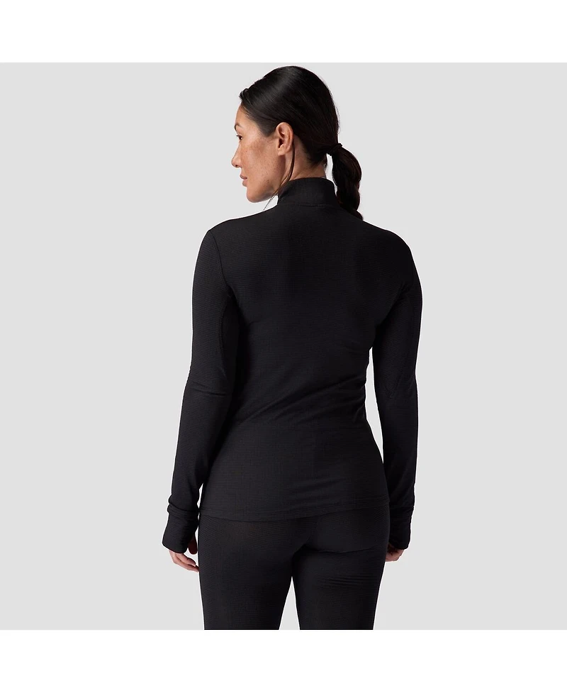 Backcountry Women's Pines Microgrid Ultra-Lt Baselayer 1/4-Zip Top Lightweight Long Underwear Tops