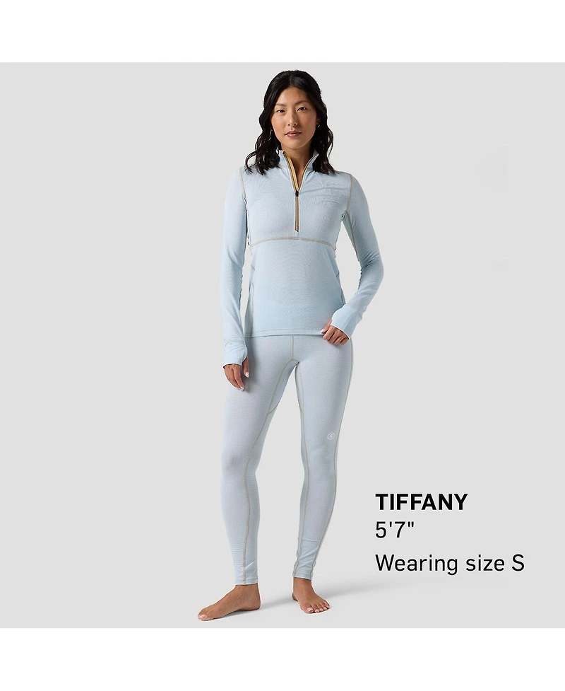 Backcountry Women's Pines Microgrid Ultra-Lt Baselayer 1/4-Zip Top Lightweight Long Underwear Tops