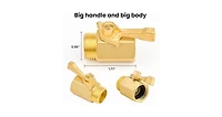 Twinkle Star Brass Shut Off Valve Garden Hose Heavy Duty Connector