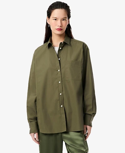 Lacoste Usa Women's Striped Oversized Shirt