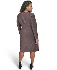 Eliza J Plus Long Sleeve Glitter Knit Dress