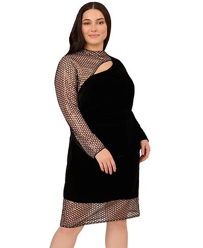 Adrianna Plus Mock Neck Mini Dress