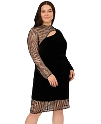 Adrianna Plus Mock Neck Mini Dress