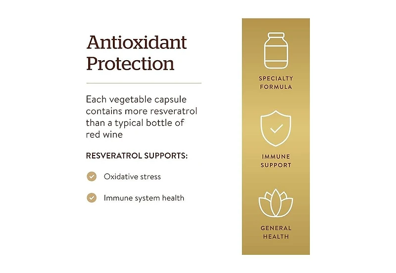 Solgar Resveratrol ,100 mg ,60 Veg Caps