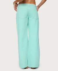 Edikted Womens Roman Low Rise Slouchy Jeans