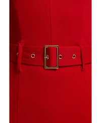 Karen Millen Jersey Ponte Georgette Mix Midi Dress