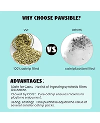 Pawsible 5 Pack Cactus Cat Toy Set, 100% Premium Cat Herb Filling, Natural Stimulation for Cats, Durable for Teething, Perfect Kitten Toy