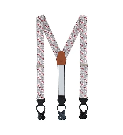Trafalgar Men's Santa Claus Is Watching Silk Novelty Button End Suspenders