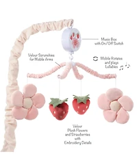 Bedtime Originals Flower Power Strawberry Musical Baby Crib Mobile Soother Toy
