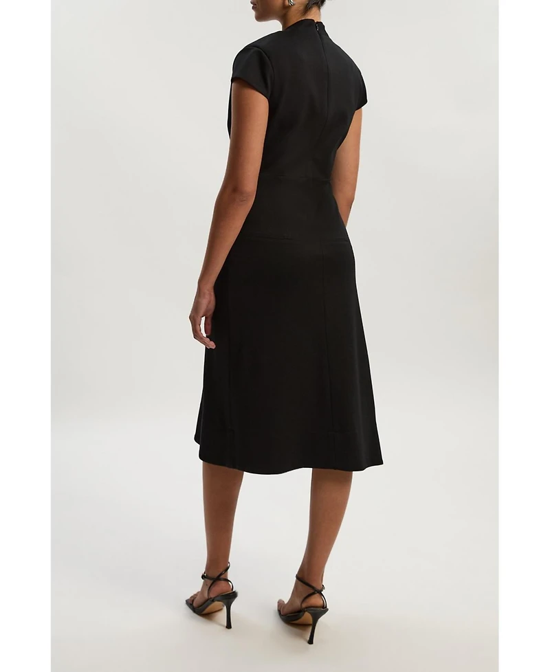 Karen Millen Women's Ponte V Neck Midi Dress