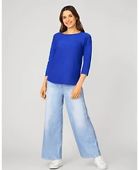 Cable & Gauge Block Rib Stitch Midweight Tunic Sweater
