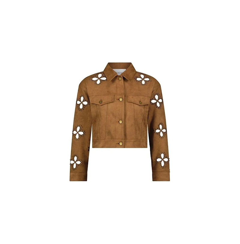 The Noli Shop Women's Kaia Suede Jacket - Cognac