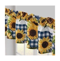 Sunflower Window Valance Gold 84in x 16in + 2in by Barefoot Bungalow