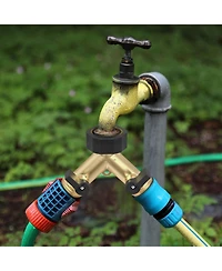 Twinkle Star Garden Hose Splitter 2 Pack Y Connector Brass Adapter