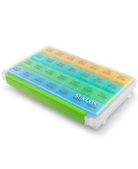 Sukuos Pill Organizer Monthly 28 Day Easy Open Moisture Resistant Box for Vitamins