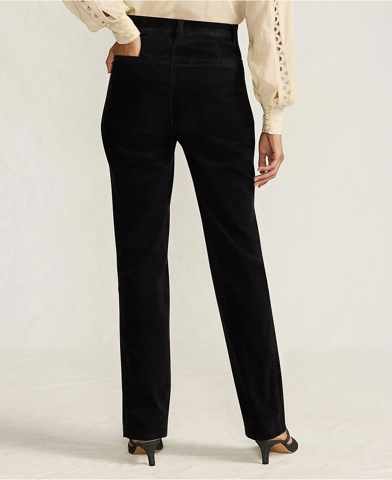 Lands' End Women's Tall Corduroy High Rise Rail Straight Leg Pants