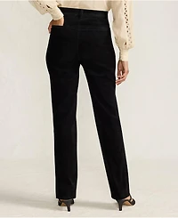 Lands' End Women's Tall Corduroy High Rise Rail Straight Leg Pants