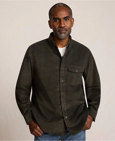 Lands' End Men's Long Sleeve Wide Wale Corduroy Shirt