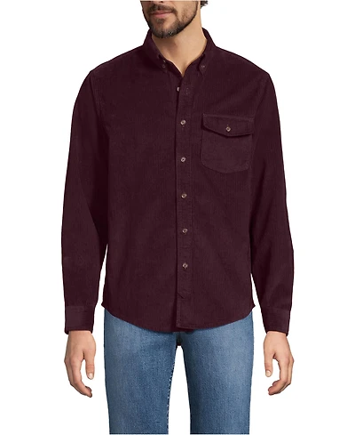 Lands' End Men's Long Sleeve Wide Wale Corduroy Shirt