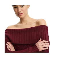 Cotton On Women's Fluffy Cable Off Shoulder Knit