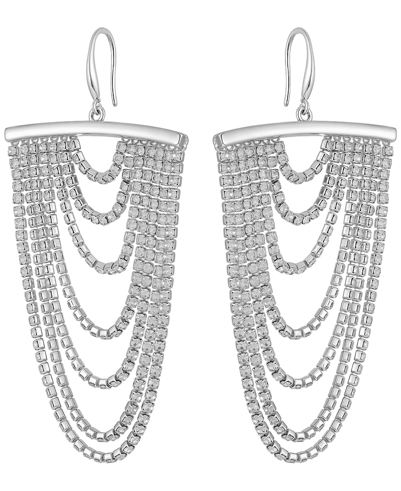 Guess Rhinestones Tassel Drop Earrings (also in Silver-Tone)