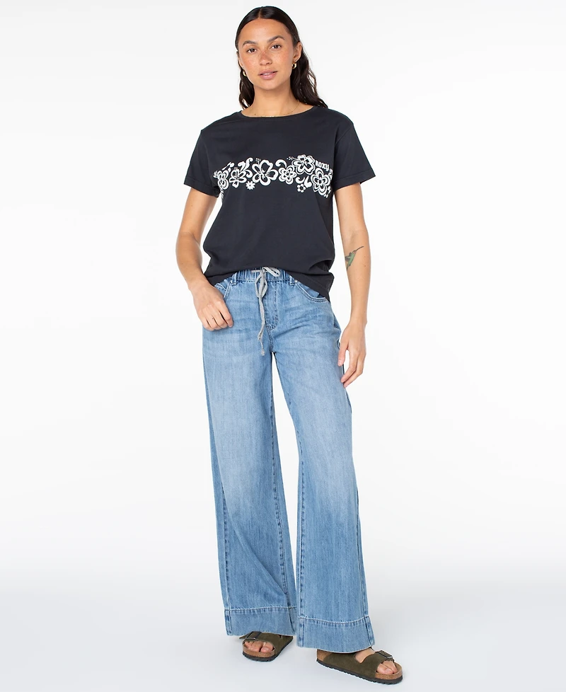 Roxy Women's 90s Hibiscus Band Bfc Crewneck Top