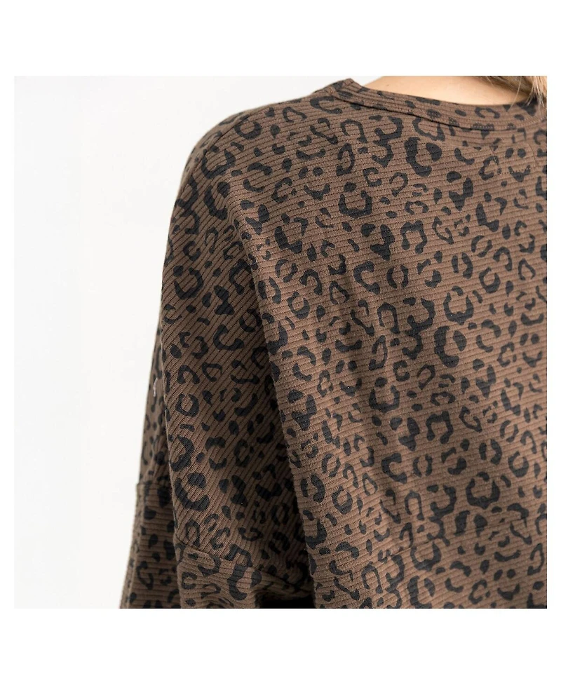 Gameday Couture Women's Brown Alabama Crimson Tide Leopard Oversized Sweatshirt