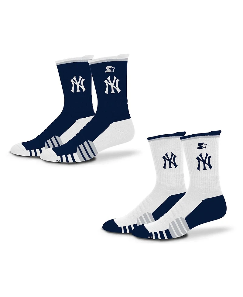 Starter Men's and Women's 2-Pack Navy/White New York Yankees Breakaway Crew Socks