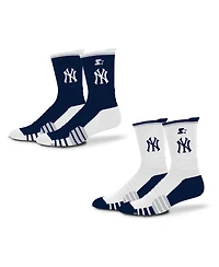 Starter Men's and Women's 2-Pack Navy/White New York Yankees Breakaway Crew Socks