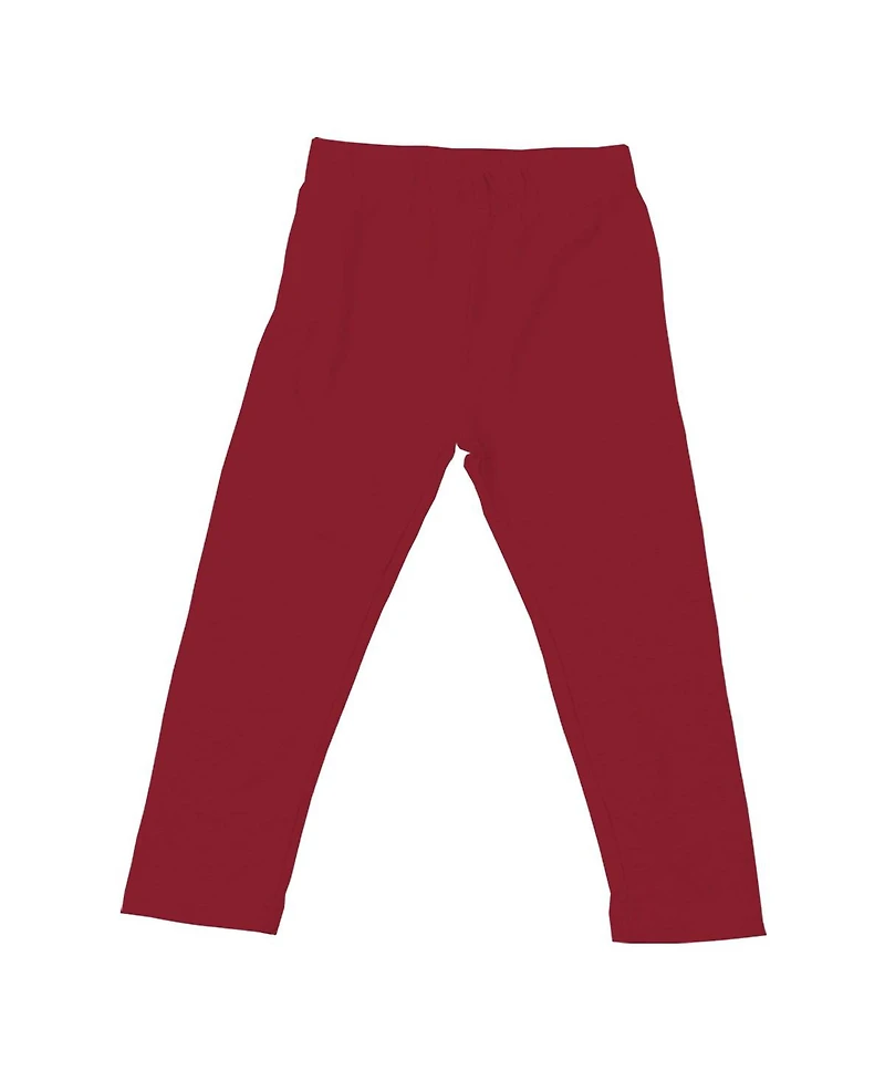 Wes & Willy Girls Toddler 2-Piece Oatmeal Oklahoma Sooners Ruffle Raglan Long Sleeve T-Shirt and Leggings Set