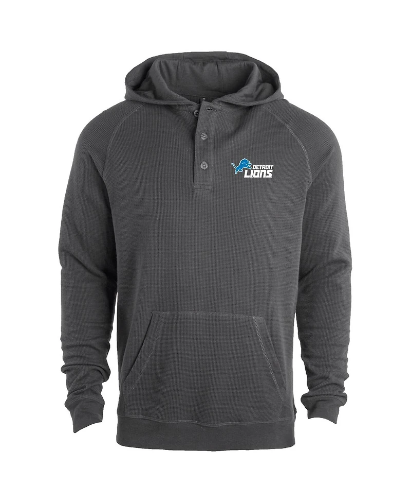 Dunbrooke Men's Gray Detroit Lions Montana Raglan Thermal Hoodie