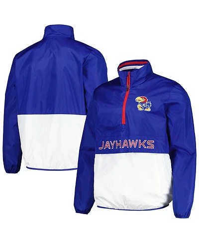 G-iii Sports by Carl Banks Men's Royal Kansas Jayhawks Cornerman Half-Zip Hoodie