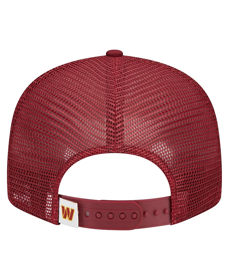 New Era Big Boys and Girls Burgundy Washington Commanders Main Trucker 9FIFTY Snapback Hat
