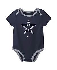 Nike Baby Boys and Girls 3-Piece Dallas Cowboys Bodysuit Set