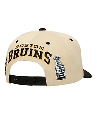 Mitchell & Ness Men's Cream Boston Bruins Soul Legacy Defined Two-Tone Pro Crown Adjustable Hat