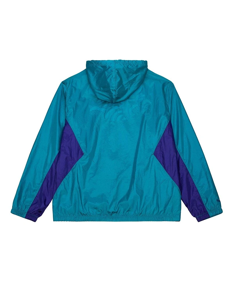 Mitchell & Ness Men's Teal Charlotte Hornets Playmaker Full-Zip Windbreaker Jacket