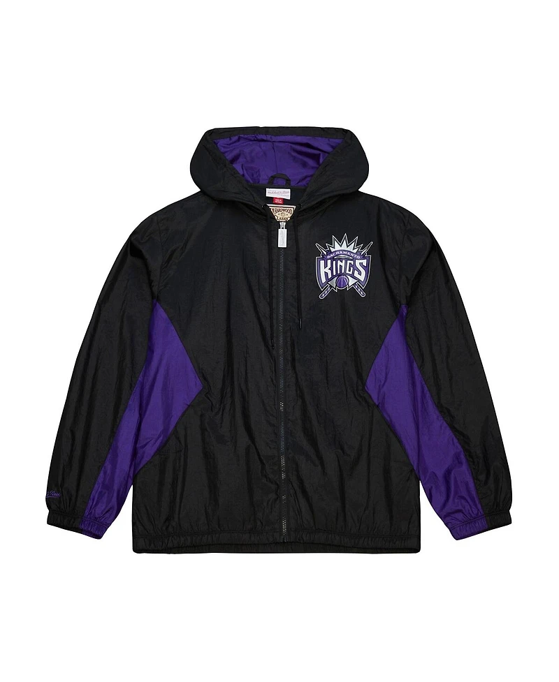 Mitchell & Ness Men's Black Sacramento Kings Playmaker Full-Zip Windbreaker Jacket